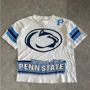 90s Vintage Penn State Wrap Around White T Shirt Size XL